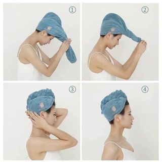KHĂN QUẤN TÓC, KHĂN LAU KHÔ TÓC, KHĂN Ủ TÓC SIÊU THẤM MỀM MỊN CTB394 - BECHIP