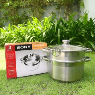 BỘ NỒI XỬNG HẤP CAO CẤP SONY 26CM DÙNG ĐƯỢC BẾP TỪ CTB514 - BECHIP