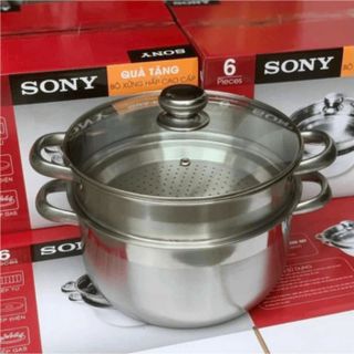 BỘ NỒI XỬNG HẤP CAO CẤP SONY 26CM DÙNG ĐƯỢC BẾP TỪ CTB514 - BECHIP