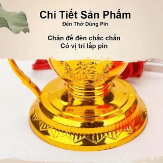 CẶP ĐÈN THỜ TÀI LỘC, ĐÈN THỜ VĨNH CỮU DÙNG PIN CTB276 - BECHIP