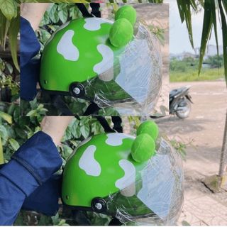 MŨ BẢO HIỂM TRẺ EM, CHO BÉ 2 ĐẾN 7 TUỔI, CÓ KÍNH CHE MẶT, HOẠ TIẾT BÒ SỮA – ĐẠT CHUẨN CR CTB511 - BECHIP