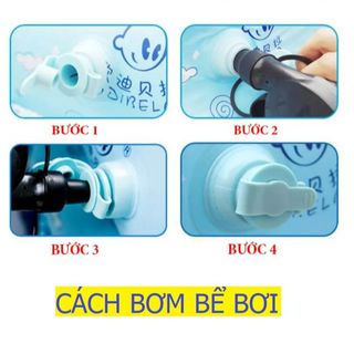 (mua thêm bơm) BỂ BƠI CHO BÉ CÓ ĐÁY CHỐNG TRƠN TRƯỢT, GẤP GỌN DỄ DÀNG NHIỀU KÍCH THƯỚC CTB145 - BECHIP