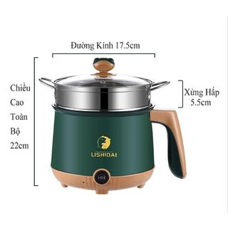 CA NẤU MÌ ĐA NĂNG, NỒI LẨU ĐIỆN MINI ĐA NĂNG TIỆN DỤNG CÓ TAY CẦM 1,8L CTB268 - BECHIP