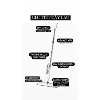 CÂY LAU NHÀ PHUN SƯƠNG 2 TRONG 1, ĐẦU XOAY 360 ĐỘ CTB141 - BECHIP