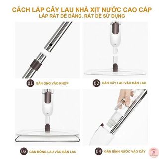 CÂY LAU NHÀ PHUN SƯƠNG 2 TRONG 1, ĐẦU XOAY 360 ĐỘ CTB141 - BECHIP
