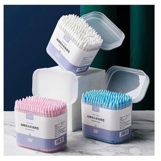 HỘP 200 CÁI TĂM BÔNG NGOÁY TAI, TRANG ĐIỂM HAI ĐẦU CBT266 - BECHIP