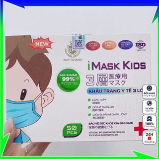 HỘP 50 CÁI KHẨU TRANG Y TẾ TRẺ EM 3 LỚP CAO CẤP KHÁNG KHUẨN DUY KHÁNH CTB138 - BECHIP