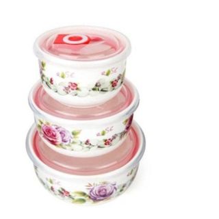 BỘ 3 THỐ SỨ CÓ NẮP HÚT CHÂN KHÔNG SỬ DỤNG ĐƯỢC LÒ VI SÓNG CTB497 - BECHIP