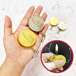 BẬT LỬA MÓC KHÓA HÌNH ĐỒNG TIỀN - XÀI GAS