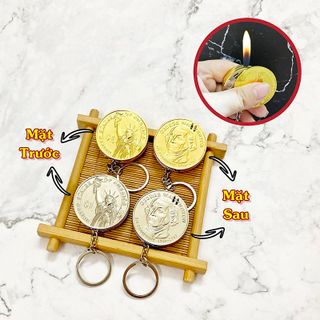 BẬT LỬA MÓC KHÓA HÌNH ĐỒNG TIỀN - XÀI GAS