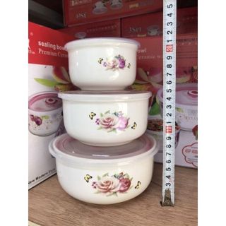 BỘ 3 THỐ SỨ CÓ NẮP HÚT CHÂN KHÔNG SỬ DỤNG ĐƯỢC LÒ VI SÓNG CTB497 - BECHIP