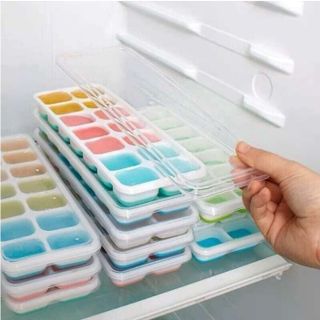 COMBO 2 KHAY LÀM ĐÁ SILICONE, CHỐNG DÍNH 14 Ô CÓ NẮP ĐẬY CTB127 - BECHIP