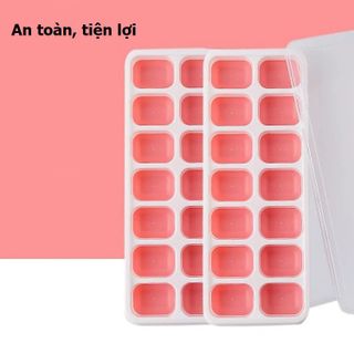 COMBO 2 KHAY LÀM ĐÁ SILICONE, CHỐNG DÍNH 14 Ô CÓ NẮP ĐẬY CTB127 - BECHIP