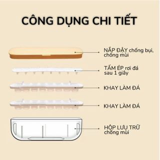 KHAY LÀM ĐÁ 2 TẦNG THÔNG MINH, CÓ NẮP, NGĂN MÙI, VỆ SINH DỄ DÀNG CTB128 - BECHIP
