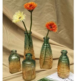 SET 5 BÌNH HOA THỦY TINH GRADIENT, BÌNH CẮM HOA DECOR, LỌ HOA THỦY TINH CTB254 - BECHIP