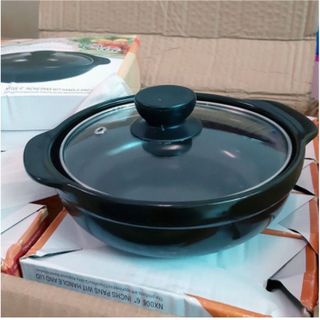 NỒI ĐẤT SỨ TRÁNG MEN NẮP KÍNH CAO CẤP 1L, 1.5 L CTB485 - BECHIP