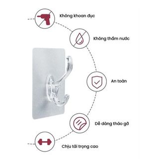 THANH 6 MÓC DÁN TƯỜNG TRONG SUỐT SIÊU DÍNH CTB482 - BECHIP