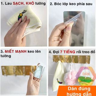 THANH 6 MÓC DÁN TƯỜNG TRONG SUỐT SIÊU DÍNH CTB482 - BECHIP