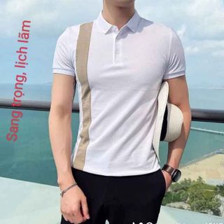 ÁO PHÔNG NAM NGẮN TAY, CỔ BẺ PHỐI KẺ DỌC THÂN ÁO CAO CẤP CTB07- BECHIP