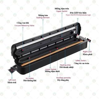 MÁY HÚT CHÂN KHÔNG THỰC PHẨM CAO CẤP VACUUM SEALER -TẶNG 10 TÚI CTB364 - BECHIP
