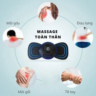 MÁY MASSAGE MINI HÌNH CÁNH BƯỚM, MÀN HÌNH LED, 8 CHẾ ĐỘ, 19 CƯỜNG ĐỘ CTB119 – BECHIP