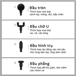 SÚNG MASSAGE, MÁY MASSAGE CẦM TAY ĐA NĂNG TRỊ LIỆU 4 ĐẦU, 6 CHẾ ĐỘ CAO CẤP MASSAGE GUN CTB246 - BECHIP