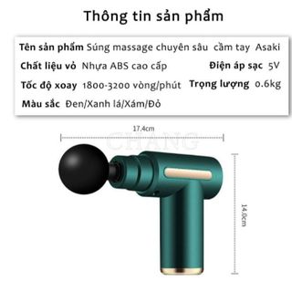 SÚNG MASSAGE, MÁY MASSAGE CẦM TAY ĐA NĂNG TRỊ LIỆU 4 ĐẦU, 6 CHẾ ĐỘ CAO CẤP MASSAGE GUN CTB246 - BECHIP