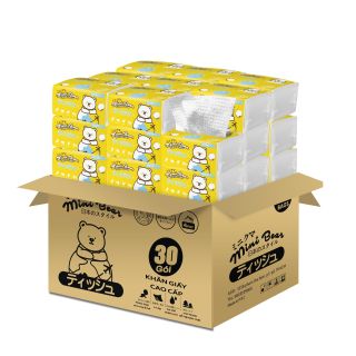 Khăn giấy khô Mini Bear chính hãng- 220 tờ / 4 lớp