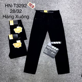 Quần jean nam xanh form rộng ống suông thời trang