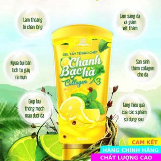 Gel Tẩy Tế Bào Chết Chanh & Bạc Hà Collagen X3 (Chính Hãng)