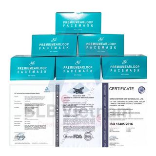 Khẩu trang 3 lớp Xanh dương, Trắng, Đen, Hồng