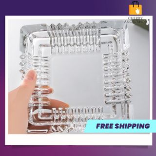 Gạt tàn vuông thủy tinh cao cấp DELI GLASSWARE, mẫu đẹp/ có sỉ