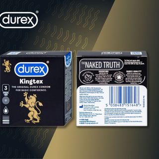 Bao cao su Durex Kingtex ôm sát, vừa vặn mang đến cảm giác tự nhiên (3 cái)