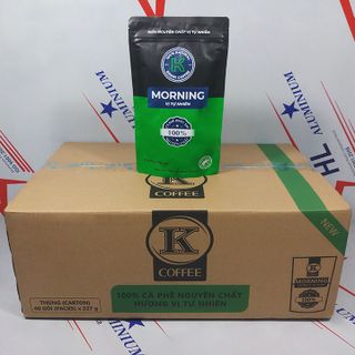 Thùng cà phê rang xay K Coffee Morning Phúc Sinh vị tự nhiên 40 bịch 227g giá sỉ