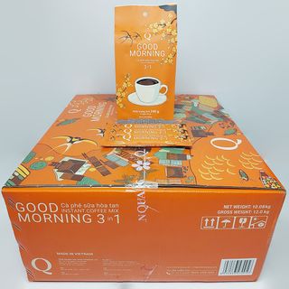 Thùng 42 bịch 240g (loại 12 gói nhỏ) cà phê sữa Good morning Trần Quang Mẫu xuân