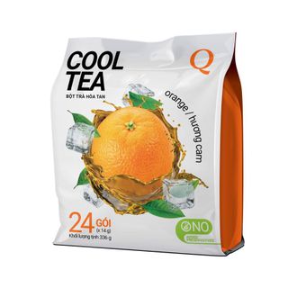 Thùng trà Cam Cool Tea Trần Quang 20 bịch 336g (24 gói dài x 14g)