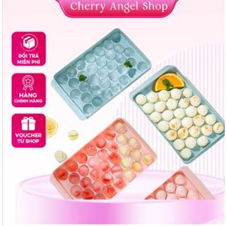 Khay Đá 33 Viên, Khuôn Thạch Bi Nhựa Tròn Làm Rau Câu Hoa Quả Trái Cây - Khay Đá Tròn 33 Viên/Có sỉ