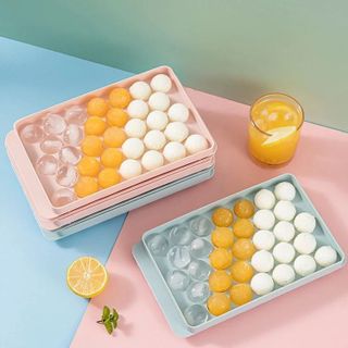 Khay Đá 33 Viên, Khuôn Thạch Bi Nhựa Tròn Làm Rau Câu Hoa Quả Trái Cây - Khay Đá Tròn 33 Viên/Có sỉ