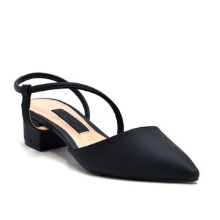 Giày Cao Gót Đế Vuông 3cm Màu Nude Sandal Quai Hậu Bít Mũi, Giày Công Sở Nữ, Giày Cao Gót Big Size, Giày Nữ Size 43, Slingback, Giày Cao Gót Mũi Nhọn Thương Hiệu Merly 1047