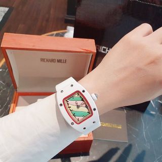 ĐỒNG HỒ TRUNG CẤP NỮ RI.CHA MILER KẸO TRẮNG