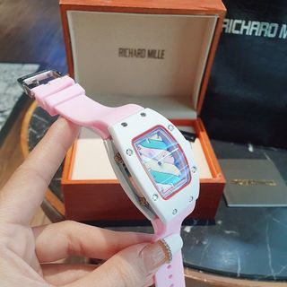 ĐỒNG HỒ TRUNG CẤP NỮ RI.CHA MILER KẸO HỒNG