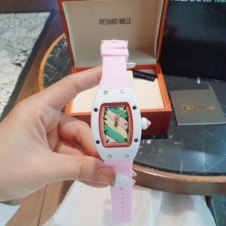 ĐỒNG HỒ TRUNG CẤP NỮ RI.CHA MILER KẸO HỒNG