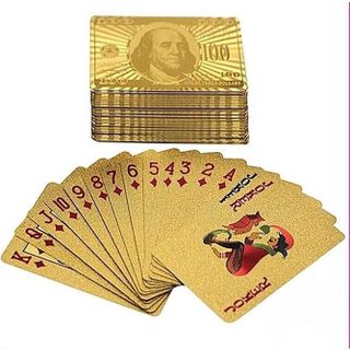Bài mạ vàng, Bộ bài tây mạ vàng 24K cao cấp chống nước, không gãy (52 lá)