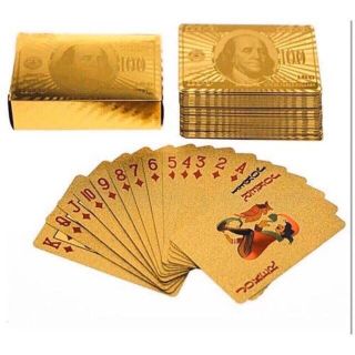 Bài mạ vàng, Bộ bài tây mạ vàng 24K cao cấp chống nước, không gãy (52 lá)
