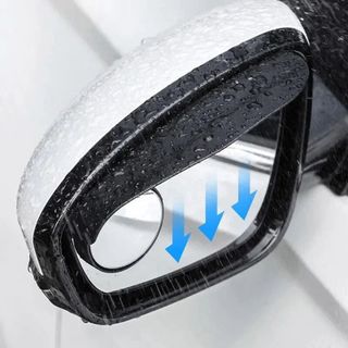 Gương Cầu Lồi Xóa Điểm Mù 2 Trong 1 Kèm Vè Che Mưa Gương Chiếu Hậu. Bộ 2 cái phù hợp xe 4 chỗ đến 7 chỗ bán tải