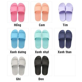 DU005-Dép đi trong nhà siêu nhẹ nhựa nguyên khối dép lê xốp mang đi trong nhà tắm văn phòng chống trơn trượt nam nữ đủ