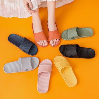 DU005-Dép đi trong nhà siêu nhẹ nhựa nguyên khối dép lê xốp mang đi trong nhà tắm văn phòng chống trơn trượt nam nữ đủ