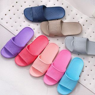 DU005-Dép đi trong nhà siêu nhẹ nhựa nguyên khối dép lê xốp mang đi trong nhà tắm văn phòng chống trơn trượt nam nữ đủ