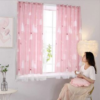 HL014-Rèm cửa sổ dán tường phòng ngủ chống nắng rèm cửa chính phòng khách voan cao cấp chống muỗi ngăn phòng 2 lớp dễ lắp đặt