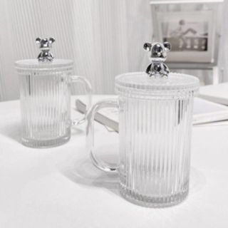 CỐC THỦY TINH NẮP CẦM HÌNH GẤU